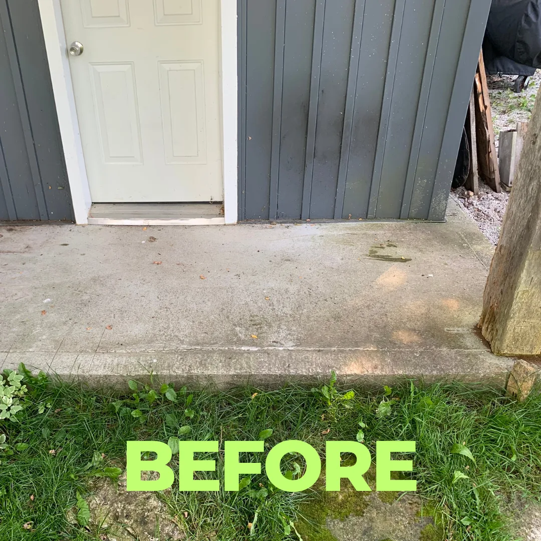 Before — Concrete pad surface-cleaned — even finish, no zebra stripes.